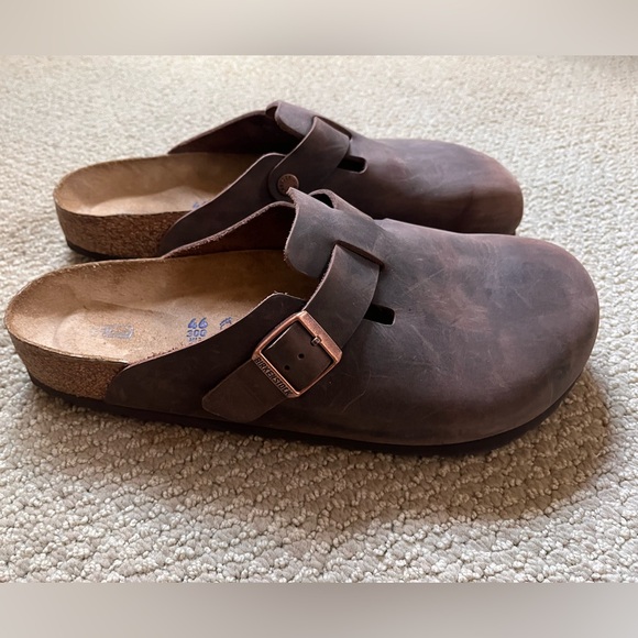 Birkenstock Boston Oiled Leather Clogs color “Habana” Size 46 M13 Soft Footbed - Picture 8 of 11